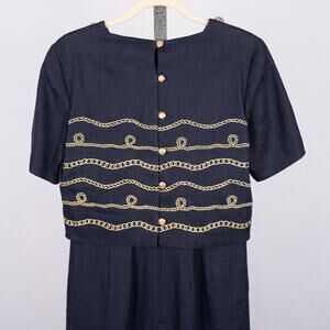 Vintage 80s 90s Santa Fe Jim Tremblay Dress SZ 4 Classic Retro Nautical Career